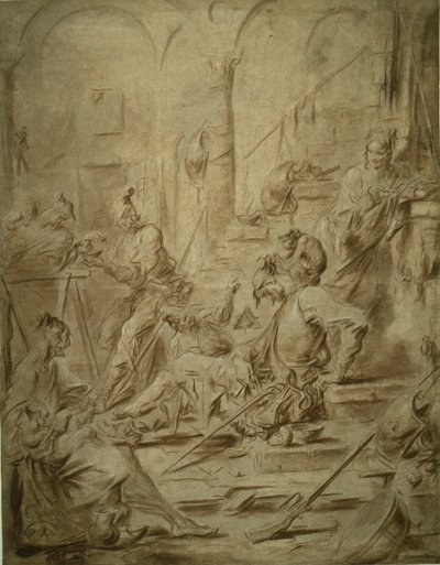 Picaresque Group s opicí a strakou od Alessandro Magnasco