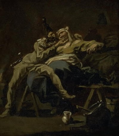 Pulcinella a Colombina od Alessandro Magnasco