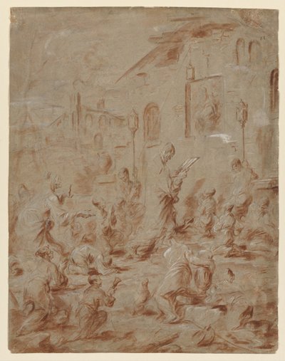 Uctívači v pouliční svatyni, 173040. od Alessandro Magnasco