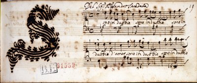 Pochybuji o lásce ... ručně psané noty od Alessandra Stradelly (1644 - 1682), italského skladatele. Knihovna Estense Modena od Alessandro Stradella
