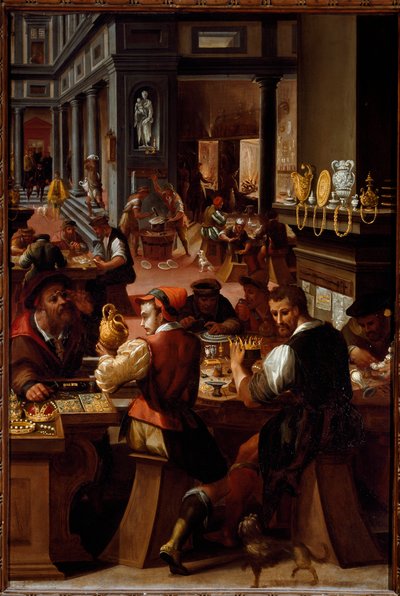 Zlatnická dílna (malba od Alessandro di Vincenzio Fei