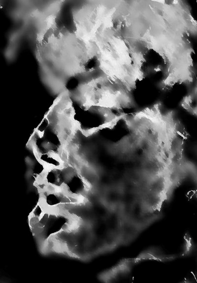 cloud face, 2020, (kombinovaná média) od Alex Caminker