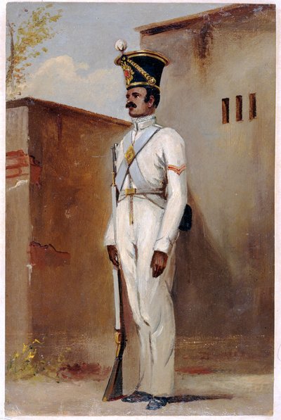 Lance Naik, 66. bengálská domorodá pěchota, 1842 (olej na papíře) od Alex Hunter