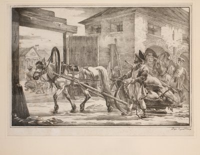 Vyjíždění z bran (litho) od after Alexander Orlowski