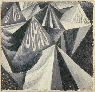 Kubo-futuristická kompozice v šedé a bílé, 1916 od Alexander Bogomazov