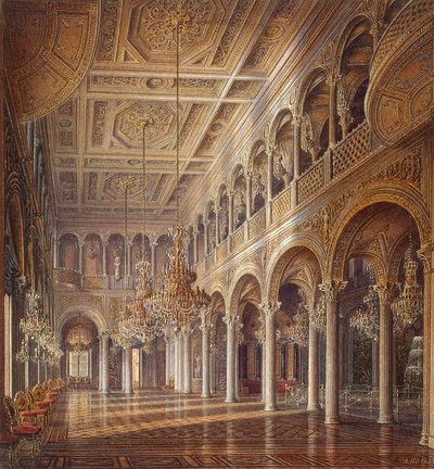 Interiéry Malé Ermitáže, Pavilonový sál, polovina 19. století. od Alexander Chrisophorovich Kolb