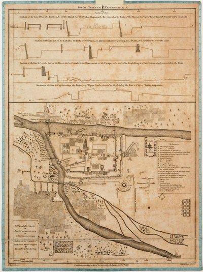 Město a okolí Sirengampatanne neboli Seringapatnamu pořízené na žádost pana Roberta Adamse chirurgem Alexandrem Cesarsem LeGou 1775. od Alexander Dalrymple