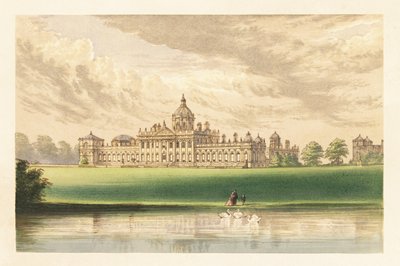 Hrad Howard, Yorkshire, Anglie. ,1880 (rytina) od Alexander Francis (after) Lydon
