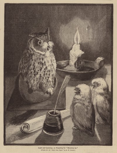 Světlo a učení aneb příprava na rozchod (litografie) od Alexander Francis (after) Lydon