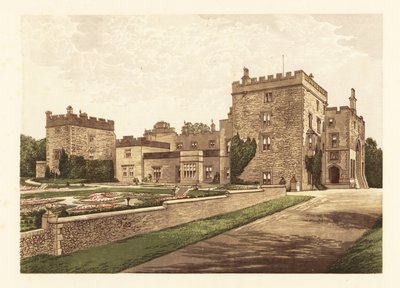 Hrad Muncaster, Cumbria, Anglie. ,1880 (rytina) od Alexander Francis (after) Lydon