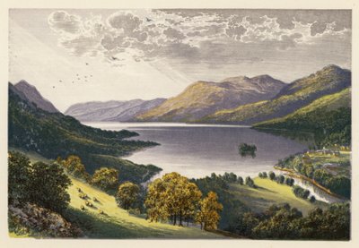 Skotské jezero Loch Scenery: Loch Earn (barevná litografie) od Alexander Francis (after) Lydon