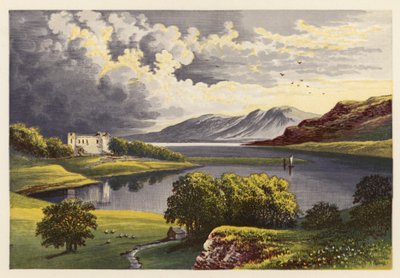 Skotské jezero Loch Scenery: Loch Etive (barevná litografie) od Alexander Francis (after) Lydon
