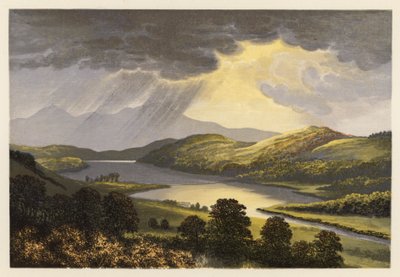 Skotské jezero Loch Scenery: Loch Fad (barevná litografie) od Alexander Francis (after) Lydon