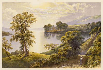 Skotské jezero Loch Scenery: Lochmaben (barevná litografie) od Alexander Francis (after) Lydon