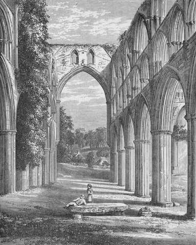 Sbor, při pohledu na sever, Rievaulx Abbey, c1880, 1897 od Alexander Francis Lydon