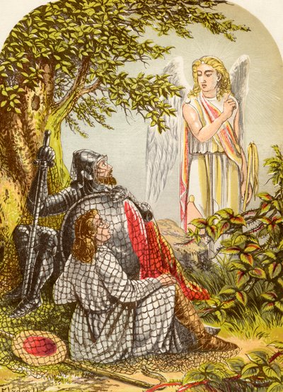 Christian and Hopeful Caught in the Net, z knihy The Pilgrims Progress od Johna Bunyana, vydaná kolem roku 1880 od Alexander Francis Lydon