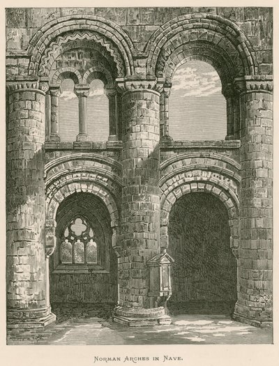 Jedburgh Abbey, Norman Arches v Nave od Alexander Francis Lydon