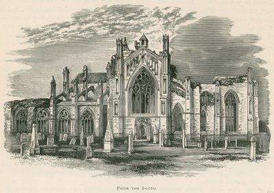 Melrose Abbey, z jihu od Alexander Francis Lydon