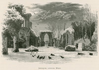 Netley Abbey, interiér, pohled na západ od Alexander Francis Lydon