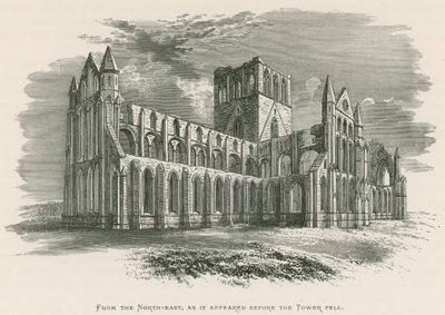 Whitby Abbey, ze severovýchodu, jak se zdálo před pádem věže od Alexander Francis Lydon