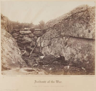 Domov Rebel Sharpshooter, Gettysburg, červenec od Alexander Gardner