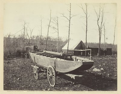 Pontoon Boat, Brandy Station, Virginia, únor 1864. od Alexander Gardner