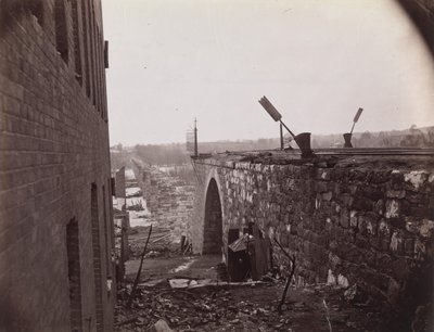 Ruiny Richmond & Petersburg Railroad Bridge, Richmond, Virginia, ca. 1865. od Alexander Gardner