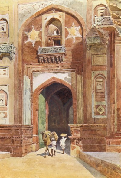 Pevnost Agra, uvnitř brány Dillí (barva litho) od Alexander Henry Hallam Murray