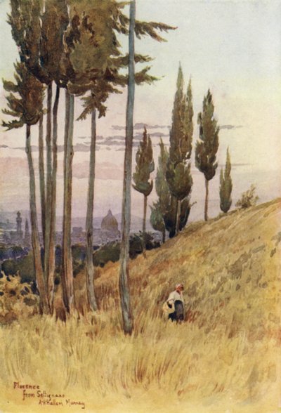 Florencie z Poggio Gherardo (barevné lito) od Alexander Henry Hallam Murray