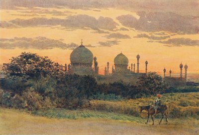 Západ slunce za Ibrahimem Rozou, Bijapur, c1880 1905. od Alexander Henry Hallam Murray