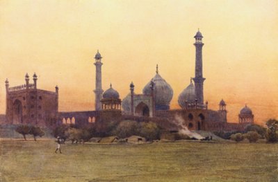 Jama Masjid, Dillí, při západu slunce od Alexander Henry Hallam Murray
