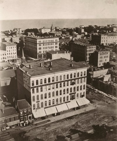 Pohled na východ jihovýchod z kopule soudní budovy v Chicagu od Alexander Hesler