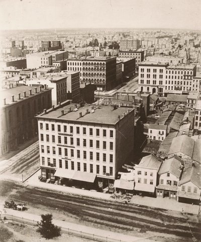 Pohled na severozápad z kopule soudní budovy v Chicagu, 1858 od Alexander Hesler