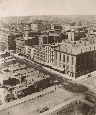 Pohled na severozápad z kopule soudní budovy v Chicagu, 1858 od Alexander Hesler