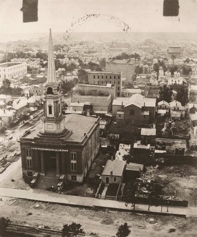Pohled na jih z kopule soudní budovy v Chicagu, 1858 od Alexander Hesler