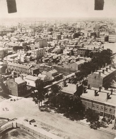Pohled na jihozápad z kopule soudní budovy v Chicagu, 1858 od Alexander Hesler