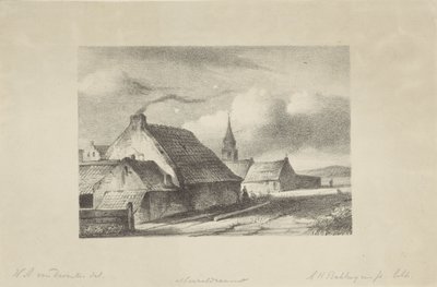 Domy a kostelní věž v Katwijku od Alexander Hieronymus Bakhuyzen (II)