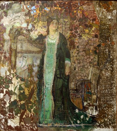 Harfenista. Portrét Tatiany Sergejevny Bartsevové (1886-1984) par Savinov, Alexander Ivanovič (1881-1942) od Alexander Ivanovich Savinov