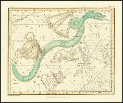 1822 - Alexander Jamieson - Hydra Sextans Felis a kráter od Alexander Jamieson
