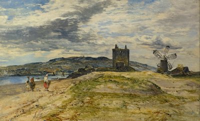Broughty Castle, cca 1860 (olej na panelu) od Alexander Jnr. Fraser