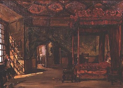 Ložnice Queen Mary, Holyrood (olej) od Alexander Jnr. Fraser