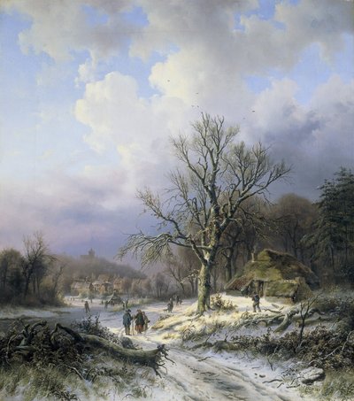 Sněhová krajina od Alexander Joseph Daiwaille