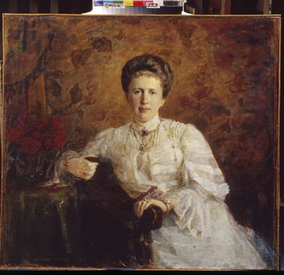 Portrét velkovévodkyně Elizaveta Mavrikievna Ruska (Portrait of Grand Duchess Elizaveta Mavrikievna of Russia). Obraz Alexandra Michajloviče Leontovského (1865-1928), olej na plátně od Alexander Mikhaylovich Leontovsky