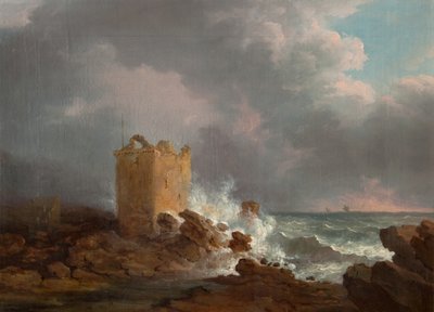 Broughty Castle during a Storm, cca 1810 (olej na plátně) od Alexander Nasmyth