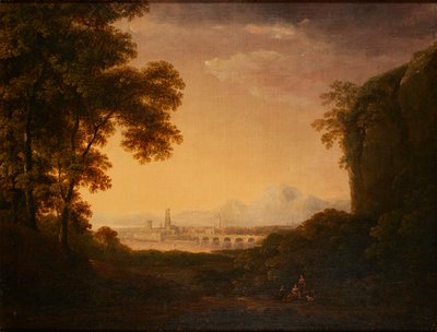 Postavy v zalesněné italské krajině (olej na plátně) od Alexander Nasmyth