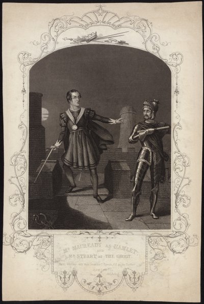 Pan Macready jako Hamlet a pan Stuart jako Duch od Alexander Reid