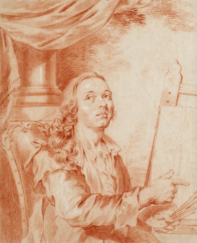 Autoportrét - dílo Alexandra (Alexandra) Roslina (1718-1793), sangvinik na papíře od Alexander Roslin
