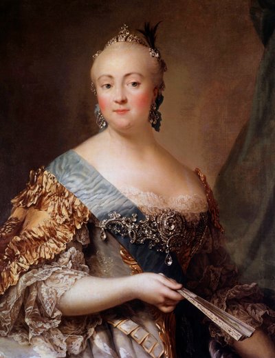 Portrét Alžběty Petrovny (1709-1762), císařovny Ruska pod jménem Alžběta Iere, dcera Petra Velikého. Obraz Alexandra Roslina (1718-1793) Ermitážní muzeum 18. století, Petrohrad - Portrét Alžběty Petrovny (1709-1 od Alexander Roslin