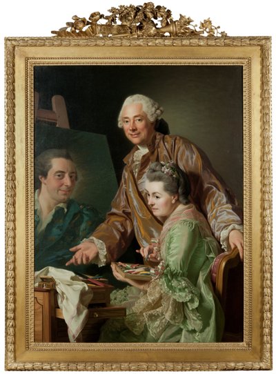 Umělec a jeho žena Marie Suzanne Giroust malují portrét Henrika Wilhelma Peilla od Alexander Roslin