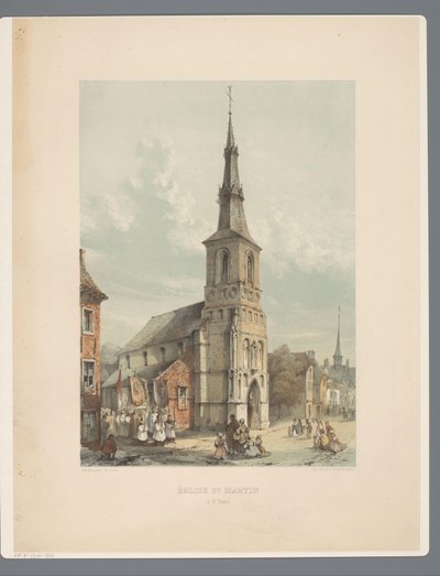 Sint-Maartenkerk a Sint-Truiden Kostel svatého Martina v St Trond (název na objektu) Starověké památky architektury od jedenáctého století do třináctého století v Limburgs (název série) od Alexander Schaepkens